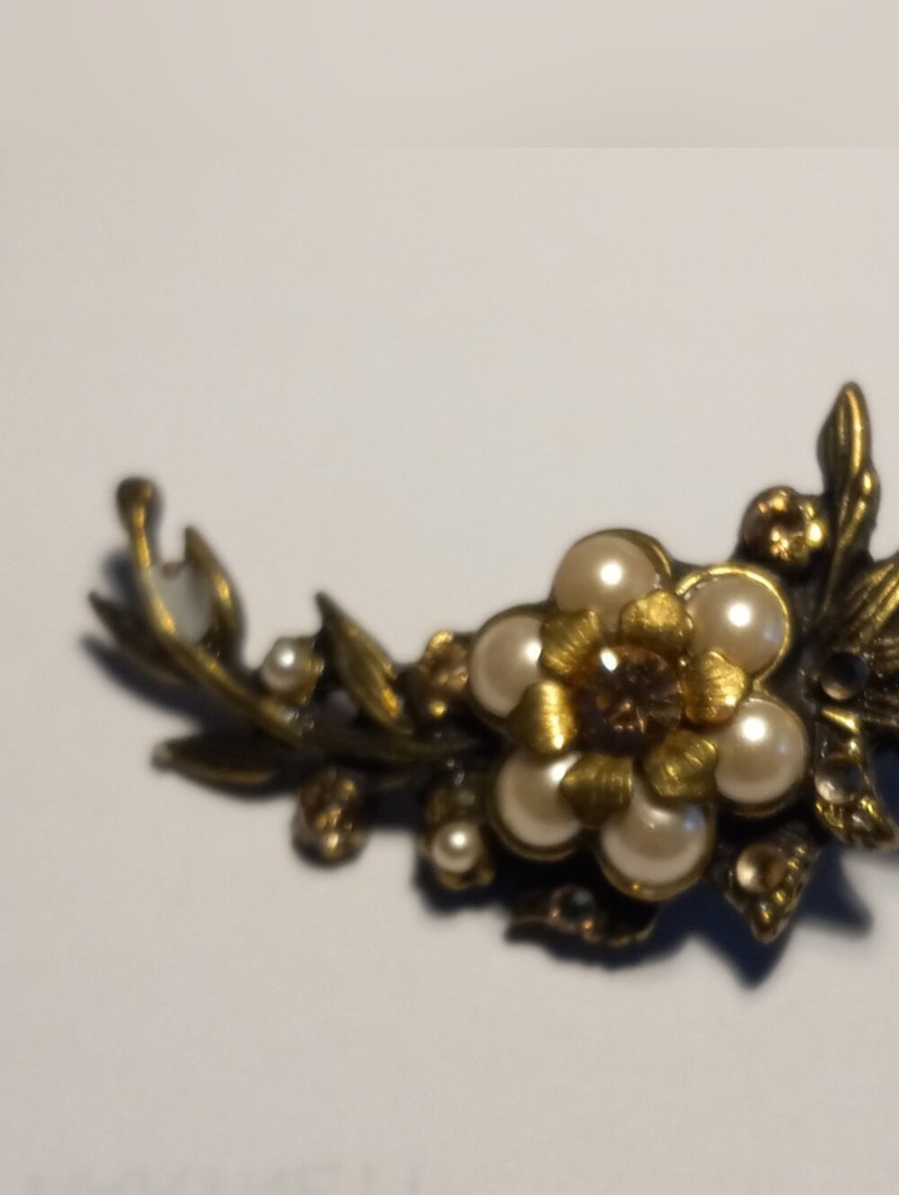 Michal Negrin Gold Floral Pearl Accent Earrings